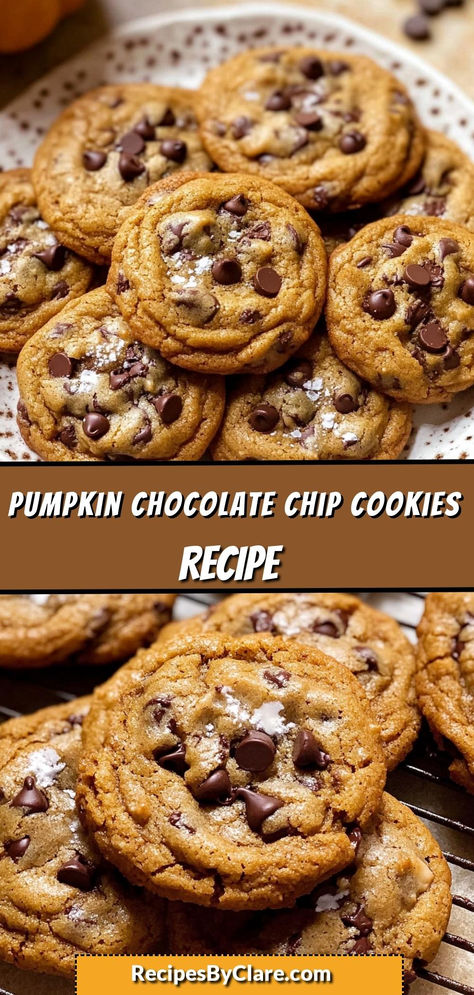 Enjoy the cozy flavors of pumpkin and chocolate in these chewy Pumpkin Chocolate Chip Cookies, loaded with spices and creamy chocolate chips. A fall favorite for cookie lovers!

Ingredients:

1 cup canned pumpkin puree
½ cup unsalted butter, softened
1 tsp vanilla extract
1 cup chocolate chips
Perfectly spiced and filled with chocolate, these cookies will warm up any chilly afternoon! Soft Pumpkin Chocolate Chip Cookies, Pumpkin Cookie Recipe, Pumpkin Chocolate Chip, Pumpkin Chocolate Chip Cookies, Sugar Pumpkin, Pumpkin Recipes Dessert, Pumpkin Chocolate Chips, Delicious Pumpkin, Creamy Chocolate