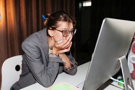 Sales Person, Working On Computer, On Computer Reference, Looking At Computer, Working At Computer, Sitting At Computer Reference, Person On Computer, Computer Pose Reference, Office Woman