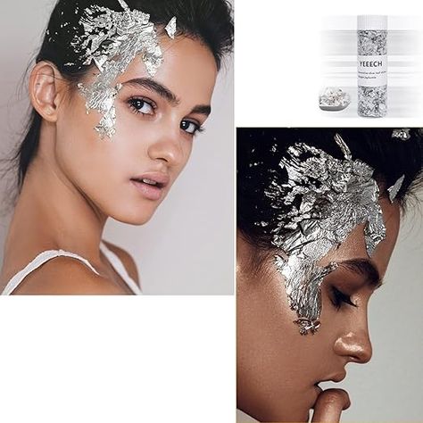 Amazon.com: Yeeech Imitation Silver Leaf Flakes Metallic Foil for Face Head Makeup Eye Nails Neck Hand Body Art Bling Decoration Small Mini Widely Using Fun Making (SILVER) : Arts, Crafts & Sewing Eye Nails, Hand Body, Metallic Foil, Crafts Sewing, Silver Leaf, Metal Decor, Body Art, Metallic Silver, Eye Makeup