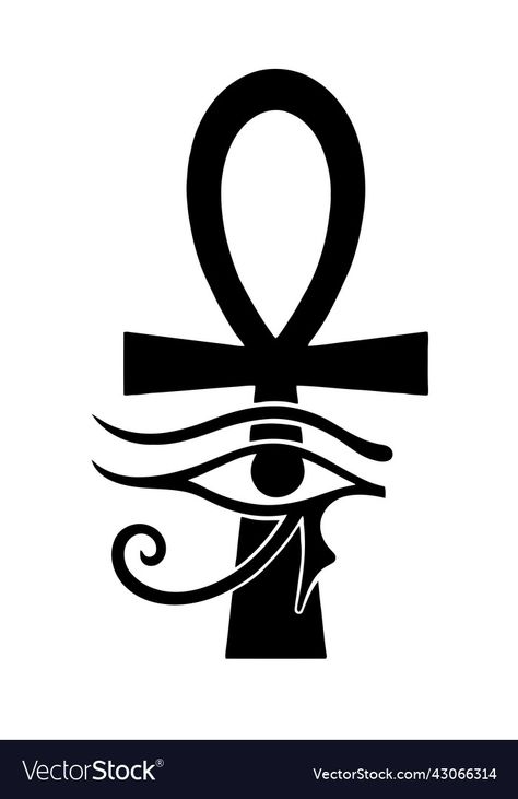 Ankh Eye Of Horus Tattoo, Eye Of Horus Drawing, Tattoo Eye Of Horus, Ankh And Eye Of Horus, Tattoo Chart, Ankh Tattoo, Horus Tattoo, Egyptian Ankh, Egypt Tattoo