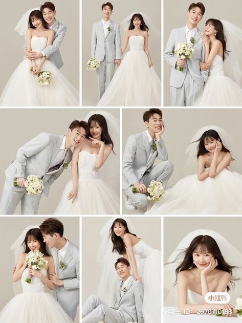 Cute Couple Portraits, Wedding Photos Studio, Korean Wedding Photography, Pre Wedding Photoshoot Outfit, Wedding Photo Studio, Foto Wedding, Wedding Photoshoot Props, Wedding Portrait Poses, Wedding Photoshoot Poses