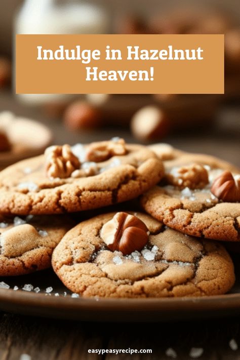 A plate of freshly baked hazelnut cookies garnished with sugar crystals. Hazelnut Cookies Christmas, Hazelnut Dessert Recipes, Hazelnut Cookies Recipes, Hazelnut Recipes Desserts, Hazelnuts Recipes, School Cookies Recipe, Hazelnut Dessert, Hazelnut Recipes, Strawberry Shortcake Cookies