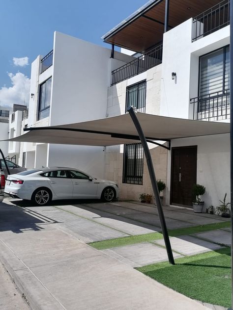 Car Shades Parking Ideas, Garage Shade, Garage Canopies, Car Port, Garage Exterior, Civil Engineering Design, Book Cover Design Inspiration, Car Shade, Carport Designs