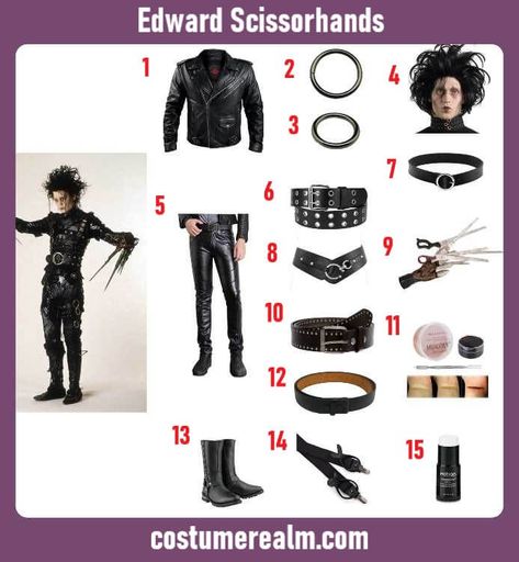 Dress Like Edward Scissorhands Costume Guide For Halloween How To Make Edward Scissorhands Hands, Edward Scissor Hands Costume, Edward Scissorhands Gloves, Edward Scissorhands Hands, Edward Scissorhands Makeup, Edward Scissorhands Halloween Costume, Edward Scissorhands Halloween, Edward Scissorhands Costume, Diy Adult Halloween Costumes