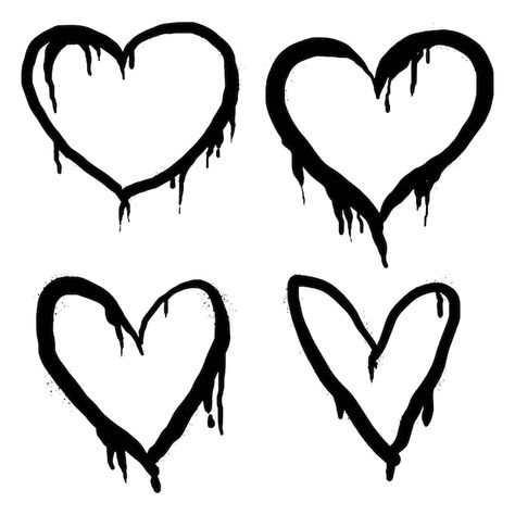 Graffiti Heart Drawing, Graffiti Symbols, Graffiti Hearts, Punk Logo, Graffiti Lettering Alphabet, Symbol Drawing, Graffiti Heart, High School Art Projects, Heart Clip Art