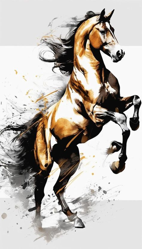 Horse Digital Art, Horse Canvas Painting, Horse Art Drawing, Horse Oil Painting, Western Artwork, Running Horse, Horse Artwork, Animal Portraits Art, Horse Silhouette