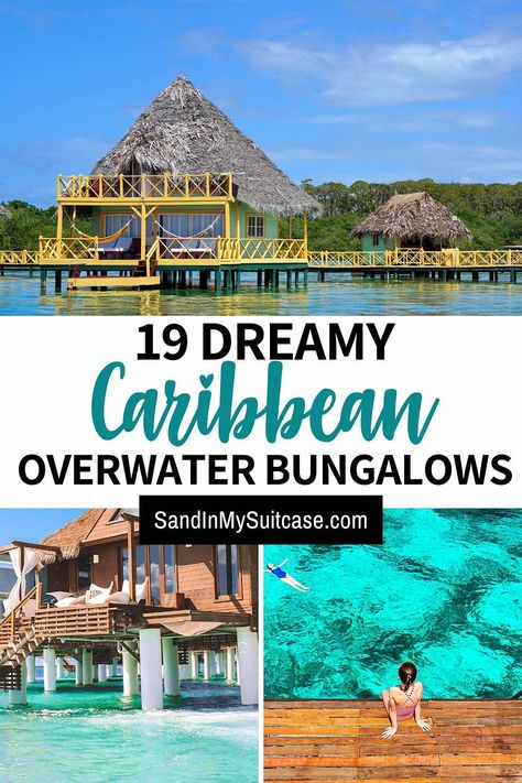 Discover the charm of these Caribbean overwater bungalows! From Sandals' luxurious overwater villas in Jamaica and private island utopias in Belize to Bocas del Toro's affordable huts over the water, find your dream tropical escape today! Huts On The Water, Water Hotel, Bungalow Resorts, Sandals South Coast, Water Vacation, Water Bungalow, Visit Jamaica, Palace Resorts, Overwater Bungalows