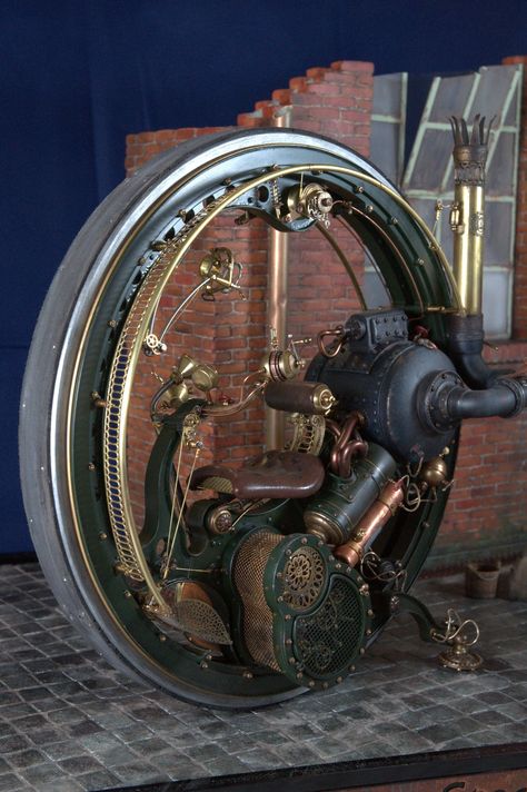 ArtStation - Modern Steam Monobike - London 1896, Stefano Marchetti Steampunk Bike, Steampunk Interior, Steampunk Vehicle, Steampunk Gadgets, Mode Steampunk, Steampunk Tendencies, Futurisme Retro, Art Steampunk, Diesel Punk