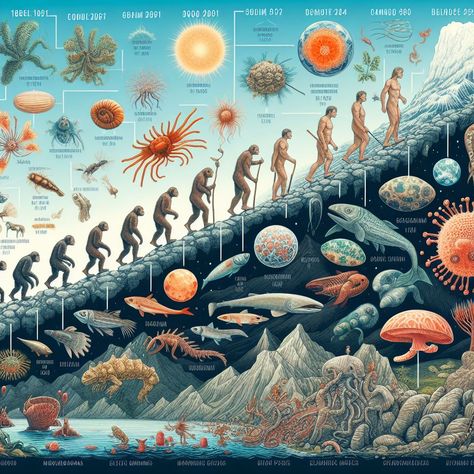 Cell Specialization: A Journey Through Evolution – Awakening to Oneness Single Cell Organism, Science Moodboard, Cell Specialization, Evolution Illustration, Single Celled Organisms, Biology Evolution, Planet Astrology, Evolution Artwork, Evolution Art