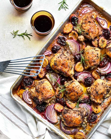 Plum Recipes Healthy, Cheesy Baked Spaghetti, Prune Recipes, Turkey Tenderloin, Plum Recipes, Sheet Pan Chicken, Pan Dinners, Snack Board, Pan Chicken