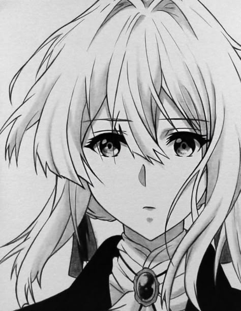 Girl Draw, Drawing Collection, Violet Evergarden, Drawing Style, Anime Sketch, Original Drawing, The Present, Line Drawing, Violet