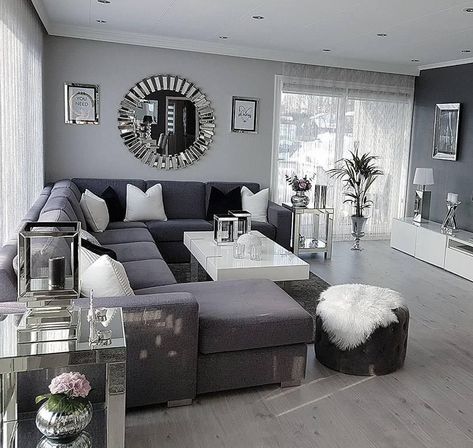 Gray Living Room Design, Living Room Decor Gray, Glam Living Room, Apartment Living Room Design, Small Living Room Decor, Decoration Vintage, Living Room Design Decor, Living Room Decor Cozy, Elegant Living Room