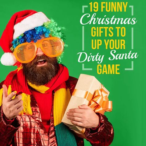 19 Funny Christmas Gifts to Up Your Dirty Santa Game Bad Santa Gift Ideas, Best Dirty Santa Gifts, Dirty Santa Game, Dirty Santa Gift Ideas, Secret Santa Rules, Dirty Santa Gift Exchange, Pollyanna Gift, Free Christmas Games, Santa Games