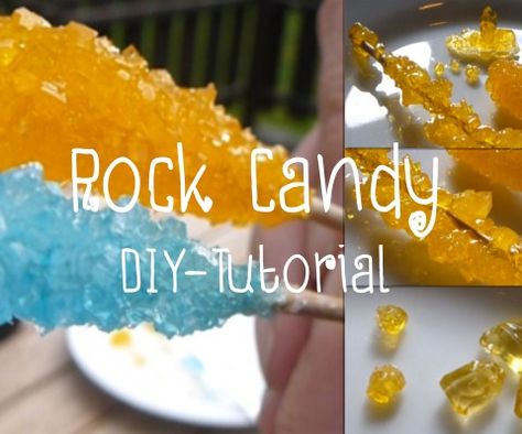 Rock Candy - Regular And Large Crystals! (Sugar Crystals) Rock Candy Diy, Homemade Rock Candy, Crystal Tutorial, Make Rock Candy, How To Make Rocks, Geode Cake, Candy Crystals, Sugar Crystals, Toddler Snacks