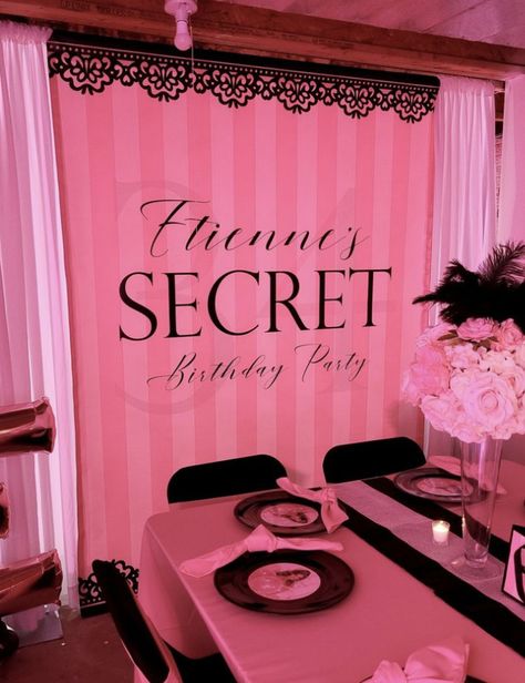 Victoria Secret Photoshoot Theme, Victoria Secret Bday Theme, Victoria Secret Sweet 16, Victorias Secret Party Theme, Victoria Secret Birthday Party Theme, Victoria Secret Party Ideas, Pink Photobooth, Victoria Secret Birthday, Victoria Secret Cake