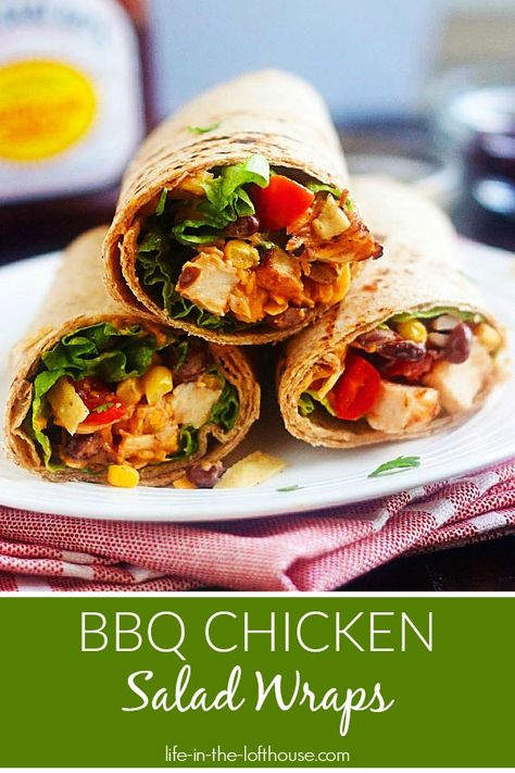 Black Radish, Bbq Chicken Wraps, Baby Ray, Sweet Baby Ray, Chicken Salad Wrap, Chicken Wrap Recipes, Bbq Chicken Salad, Bbq Chicken Recipes, Salad Wraps