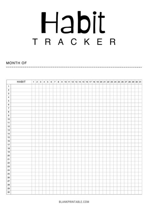 Habit Tracker Printable Template | Habit tracker printable, Habit tracker, Planner template Habit Challenge, Printable Habit Tracker, Habit Tracker Bullet Journal, Tracker Free, Challenge Tracker, Calorie Tracker, Habit Tracker Printable, Bullet Journal Tracker, Calendar Planner