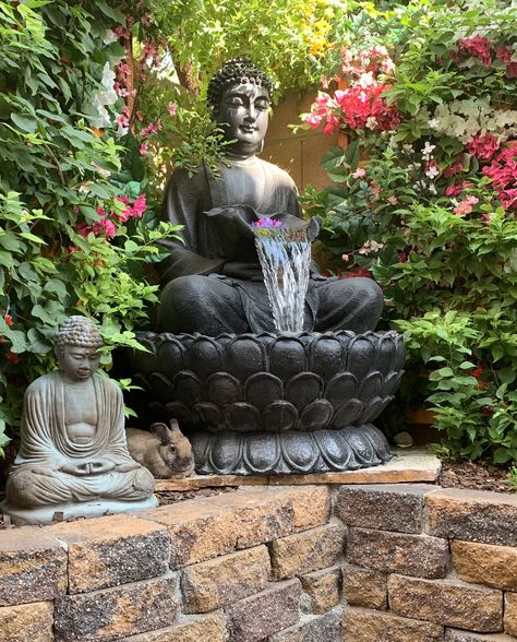 Backyard Meditation Garden, Buddha Statue Garden, Outdoor Meditation, Buddha Home Decor, Japanese Garden Landscape, Buddha Garden, Zen Garden Design, Buddha Decor, Meditation Garden