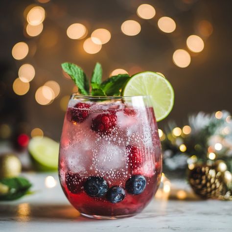 There's something so refreshing about a drink that mixes the best flavors of the season. When I first tried the Berry Harvest Spritzer Mocktail, I was hooked. This drink is a vibrant blend of rich berries Sprite Mocktail Recipe, Best Mocktails, Holiday Berries, Drink Recipes Nonalcoholic, Agave Syrup, Mocktail Recipe, Simple Holidays, Mixed Berries, Fresh Lime Juice