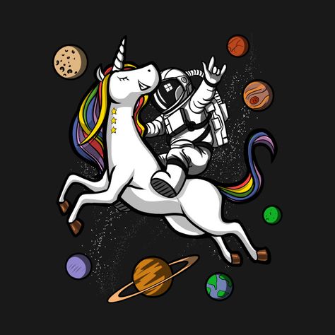 Space Astronaut Riding Unicorn Science Fiction Cosmic Girls Boys Tee Gift Collage Tattoo, Space Unicorn, Space Art Gallery, Unicorn Poster, Family Collage, Alien Drawings, Planet Tattoos, Astronaut Art, Astronaut Space