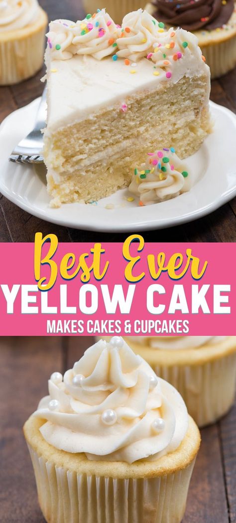 Basic Yellow Cake Recipe, Cupcakes Homemade, Easy Vanilla Cake, Cake Varieties, Moist Cake Recipe, Easy Vanilla Cake Recipe, Yellow Cake Recipe, Chocolate Cake Recipe Easy, Cake Recipes Easy Homemade