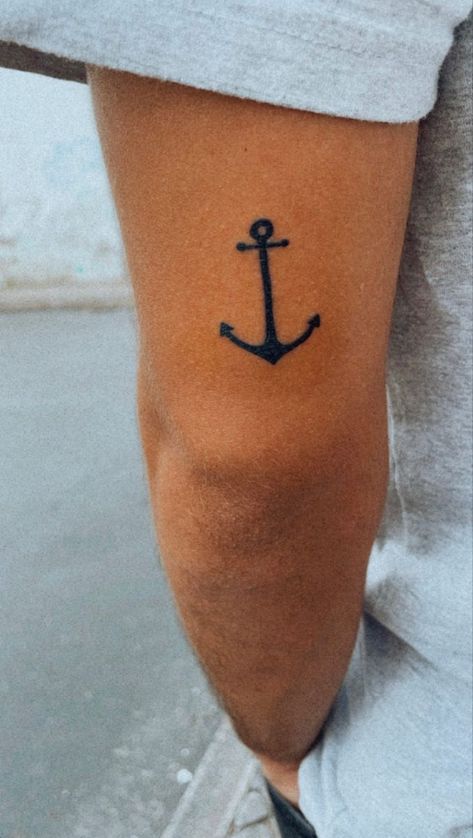 Mens Anchor Tattoo For Men, Hope Anchor Tattoo, Men’s Anchor Tattoo, Men’s Tattoo Tricep, Mens Anchor Tattoo, Boat Anchor Tattoo, Anchor Back Tattoo, Boat Tattoo Men, Small Tattoo Ideas Men