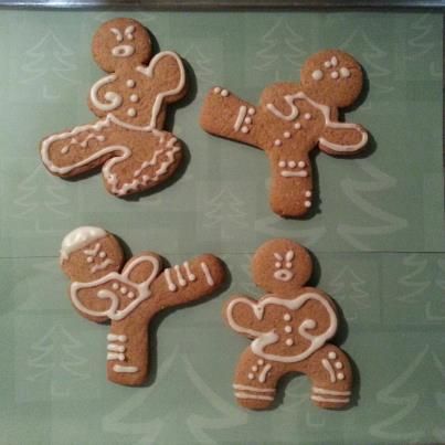 Ninja Bread Men! Ninja Gingerbread Man, Ninjabread Man Cookies, Ninja Bread Man, Ninja Cookies, Diy Sugar Cookies, Holiday Boards, Gingerbread Ideas, Gingerbread Cookies Decorated, Bread Man