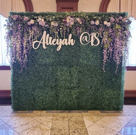 Quince Backdrop Ideas Purple, Purple Floral Backdrop, Enchanted Garden Photo Booth, Bridgerton Photo Backdrop, Enchanted Forest Photo Backdrop, Wisteria Photo Backdrop, Debut Backdrop Ideas, Enchanted Backdrop, Wisteria Backdrop