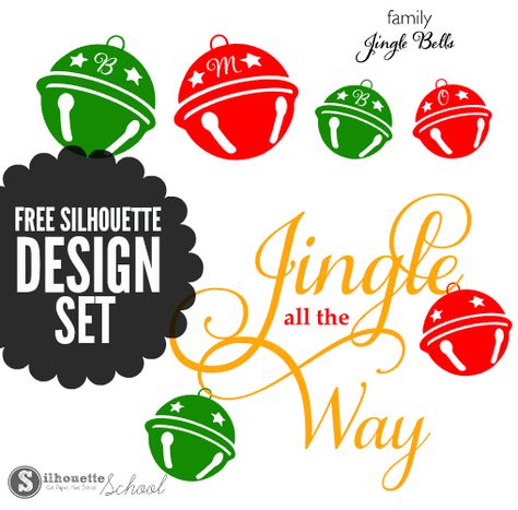 jingle bells, silhouette designs, free silhouette, silhouette cameo, silhouette studio files, silhouette cut files, christmas cut files Free Silhouette Designs, Christmas Fonts Free, Free Silhouette Cut Files, Santa Sacks, Lori Whitlock, Diy Santa, Silhouette Cameo Tutorials, Silhouette School, Free Silhouette