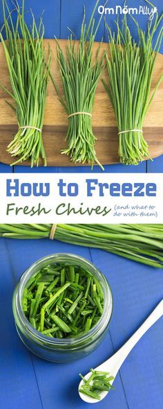 How to Freeze Fresh Chives (and how to use them) @OmNomAlly | It's incredibly easy to freeze fresh chives, so you can preserve the harvest whenever you have a glut of this flavourful herb. Plants Backyard, Freezing Fresh Herbs, Truck Garden, Drying Fresh Herbs, Growing Chives, Freezing Vegetables, Freezing Herbs, Preserving Herbs, Herb Recipes