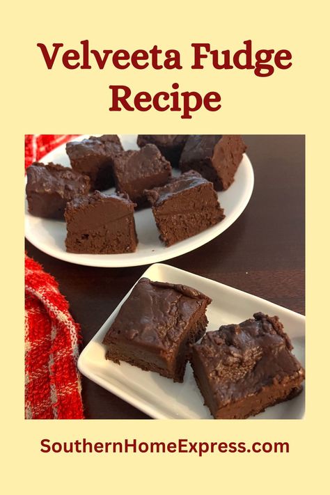 This Velveeta fudge recipe is a yummy twist on a classic recipe. No one will guess what is in this sweet treat! Velveeta Fudge Recipe, Velveeta Fudge, Buffet Food Ideas, Cobbler Cake, Quick And Easy Sweet Treats, Quick And Easy Desserts, Homemade Fudge Recipes, Fudge Recipes Easy, Dinner Christmas