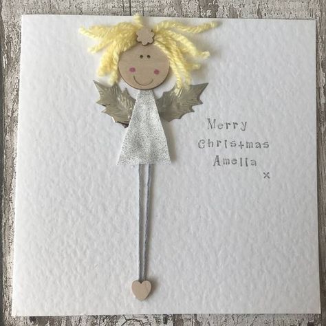 Christmas Cards Diy, Angel Christmas Cards, Hand Lettered Christmas, Christmas Card Art, Homemade Christmas Cards, Merry Christmas Greetings, Christmas Card Crafts, Angel Christmas, Diy Christmas Cards