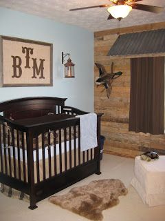 Rustic boy nursery..... OMG I LOVE THIS!!! Country Baby Boy Nursery, Rustic Boy Nursery, Country Nursery, Crib Wall, Country Baby Boy, Gate Entrance, Nursery Accent Wall, Trendy Baby Nursery, Baby Boy Room Nursery