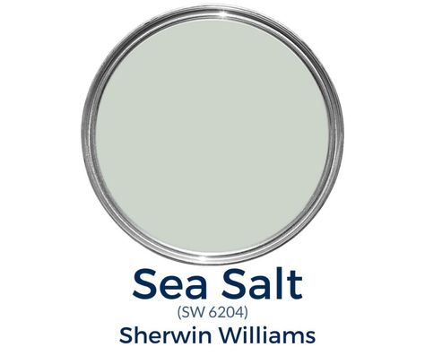 Sea Salt by Sherwin Williams is a popular blue, green and gray color that works beautiful with white and other trending home design colors. Cherry Cabinets Kitchen Wall Color, Trending Home Design, Benjamin Moore Sea Salt, Sw Sea Salt, Sea Salt Paint, Sherwin Williams Sea Salt, Color Spotlight, Accent Wall In Kitchen, Most Popular Paint Colors