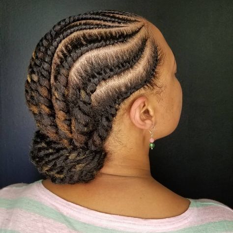 Feed In Flat Twist, Flat Twist With Ponytail, Flat Twist Front Of Hair, Flattwists Updo, Flat Twist Into Ponytail, Flat Twist Pigtails, Howard Homecoming, Feed In Braids, Hair Instagram