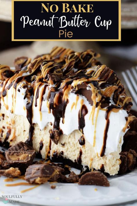 No Bake Peanut Butter Cup Pie – this easy no bake peanut butter cup cheesecake filling is creamy, fluffy, chocolaty and a peanut butter lovers dream. Peanut Butter Cup Pie, Cup Pie, Cup Cheesecake, Peanut Butter Cup Cheesecake, No Bake Peanut Butter, Easy Pie Recipes, Peanut Butter Desserts, Easy No Bake, Cheesecake Filling