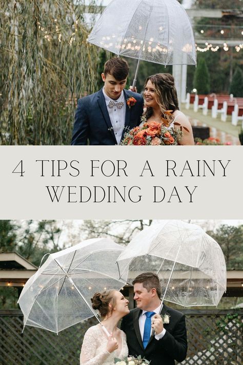 See our 4 tips for a rainy wedding day at Cold Creek Farm! Rainy Fall Wedding, Rainy Backyard Wedding, Rainy Day Wedding Outfit Guest, Rainy Wedding Outfit Guest, Rainy Outdoor Wedding, Rainy Day Wedding Pictures, Day Wedding Outfit, Rain On Wedding Day, Rainy Wedding Photos