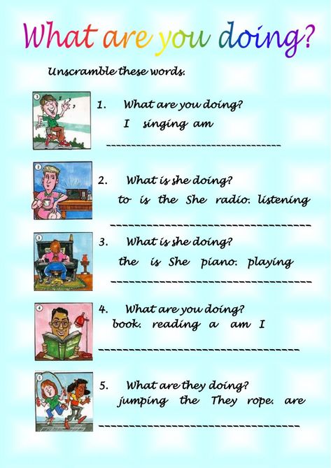 What are you doing? 2 worksheet What Are You Doing Worksheet, Study English Language, Simple Present Tense, Esl Resources, English Activities For Kids, English Exercises, Japanese Language Learning, 2nd Grade Worksheets, Language Teacher