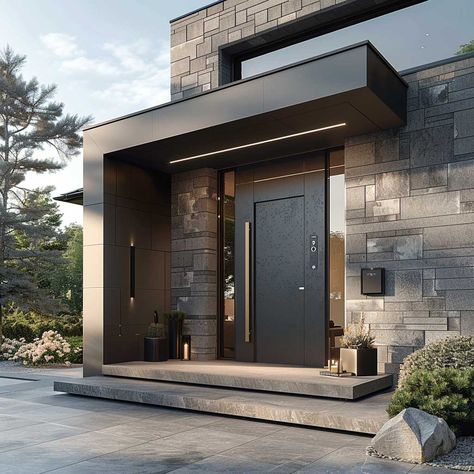 Hall House Design, Front Door Patio Ideas Entrance, Design Front House, House Entrance Ideas, House Entrance Design, Front House Design, House Entrance Doors, Modern Front Doors, House Structure Design