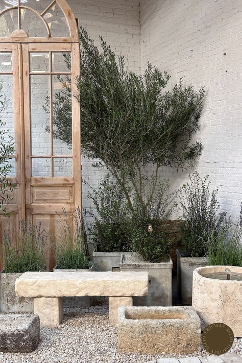 Outdoor Decor & Furniture from Olive Ateliers. Concrete Wall Garden Ideas, Diy Limestone Planter, Limestone Planter, Limestone Trough, Limestone Fountain, Stone Trough, Terracotta Garden, Antique Planter, Stone Planter