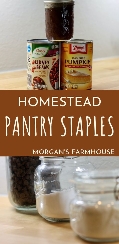 When learning to cook real food you are going to need to learn how to stock real food. I’ve made a list of my homestead pantry staples. It’s the list of things we eat regularly and keep on hand at all times. Stocking a pantry isn’t something I was ever taught, but simply figured out along the way. Basic Pantry Staples List, Homesteading Pantry, Stocking A Pantry, Ingredients Substitutions, Pantry Staples List, Homestead Pantry, Pantry Cooking, Pantry Basics, Learning To Cook