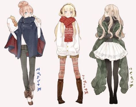 Girls Winter Outfits, Fashion Drawings, Winter Outfits For Girls, Art Manga, Anime Dress, Drawing Clothes, Drawing Tutorials, Winter Clothes, Art Clothes