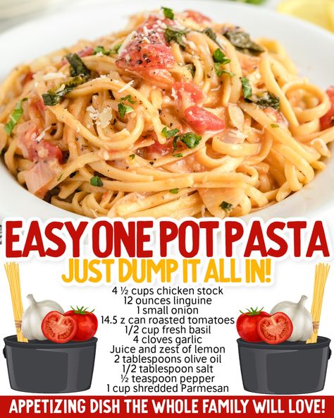 One Pot Wonder Pasta, One Pot Healthy Dinner, One Pot Recipe Ideas, November Dinners, One Pot Healthy Meals, Easy Lasagna Casserole, Healthy One Pot Meals, College Food, Three Ingredient Recipes