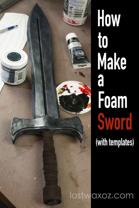 Diy Eva Foam Armor, Larp Swords Foam Diy, How To Make Armor Costume, Diy Prop Swords, Larp Swords Foam, Viking Cosplay Diy, Diy Swords Cosplay, Diy Cosplay Armor, Foam Swords Diy