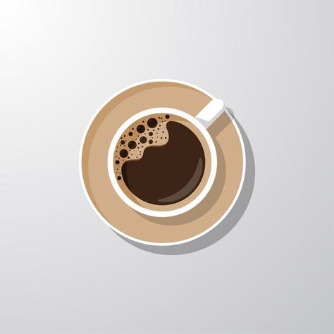 Realistic cup of coffee top view Premium... | Premium Vector #Freepik #vector #food #menu #coffee #design Coffee Cup From Top View, Coffee Cups Illustration, Cup Illustration Design, Cup Of Coffee Drawing, Coffee Cup Top View, Cup Of Coffee Illustration, Coffee Vector Art, Coffee Graphic Design, Coffee Top View