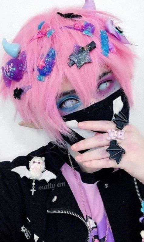 Decora Fashion Outfits, Pastel Goth Makeup, Outfits Pastel, Pastel Punk, Pastel Goth Outfits, Goth Outfit, Kawaii Makeup, Goth Boy, Tokyo Street Fashion