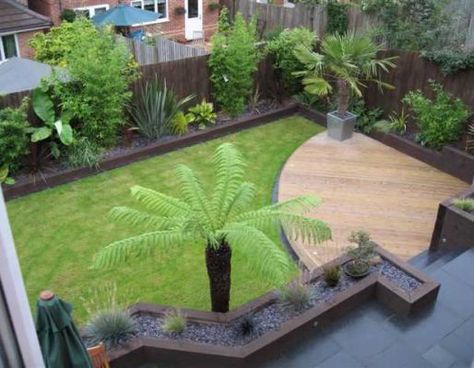 Railway Sleepers Garden, Ideas Para Decorar Jardines, Garden Renovation Ideas, Sleepers In Garden, Moderne Have, Small Front Gardens, Small Courtyard Gardens, Courtyard Gardens Design, Small Garden Ideas