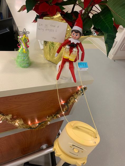 Nicu Elf On The Shelf Ideas, Elf On The Shelf Nurse Ideas, Labor And Delivery Elf On The Shelf, Nursing Elf On The Shelf Ideas, Nurse Elf On The Shelf, Nicu Elf On The Shelf, Hospital Elf On The Shelf Ideas, Elf On The Shelf Ideas Hospital, Pregnant Elf On The Shelf Ideas