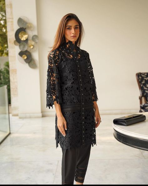 Embroidery With Pearls, A Line Kurti, Lace Dress Casual, Latest Dress Design, Designer Kurti Patterns, Cord Set, Pakistani Fashion Casual, Net Dress, Fancy Dresses Long