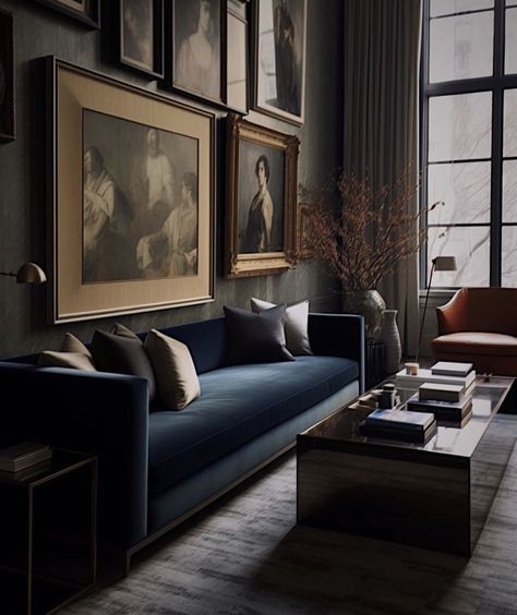 Lemieux Et Cie, Dark Interiors, Interiors Design, World Of Interiors, Art Architecture, Apartment Interior, Minimalist Living Room, Design Decor, Luxury Vintage